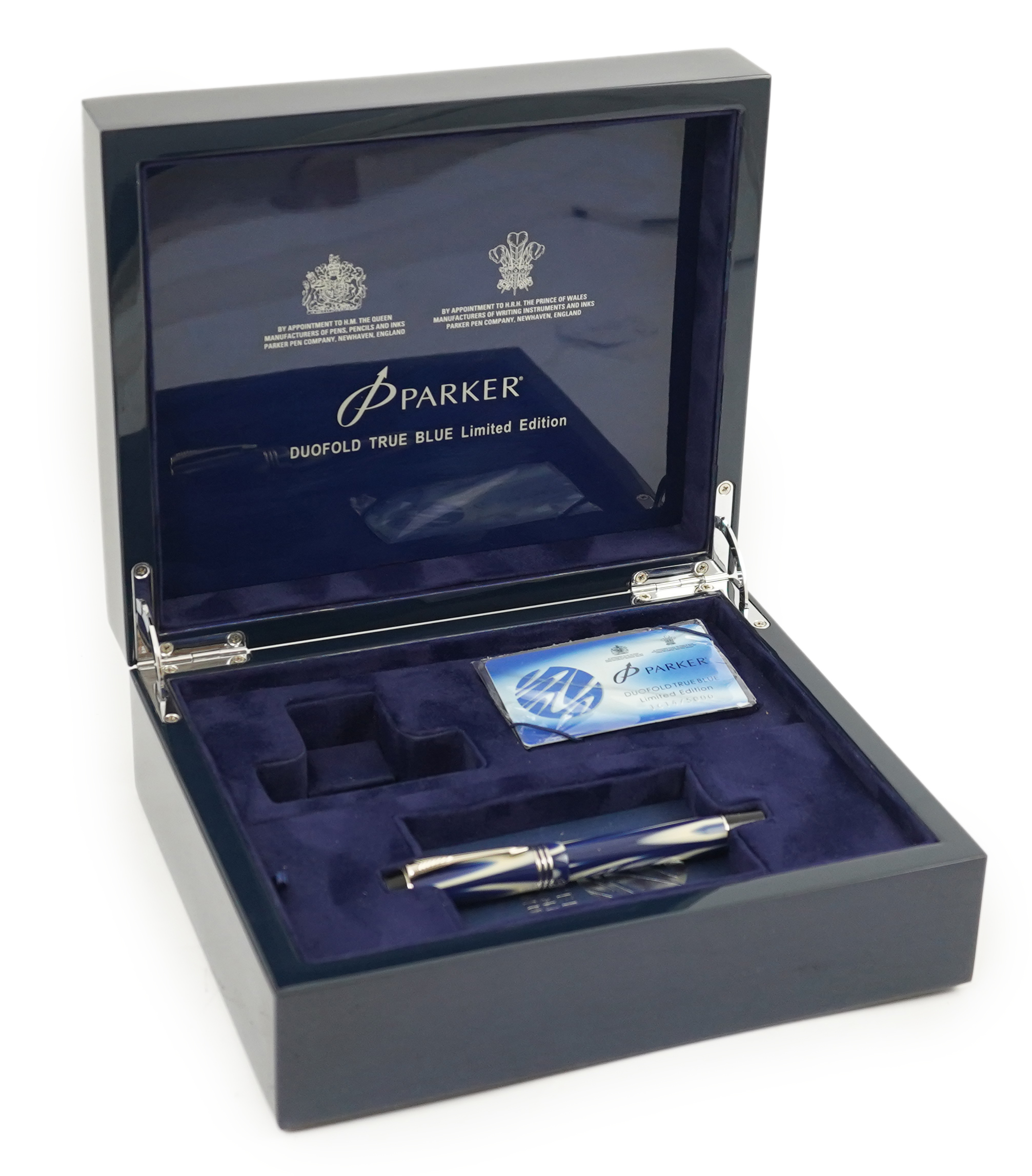 A Parker 'True Blue' limited fountain pen, boxed